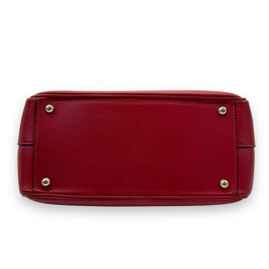 Dolce & Gabbana Hand Shoulder Bag Tote Purse 2way Leather Red Authentic