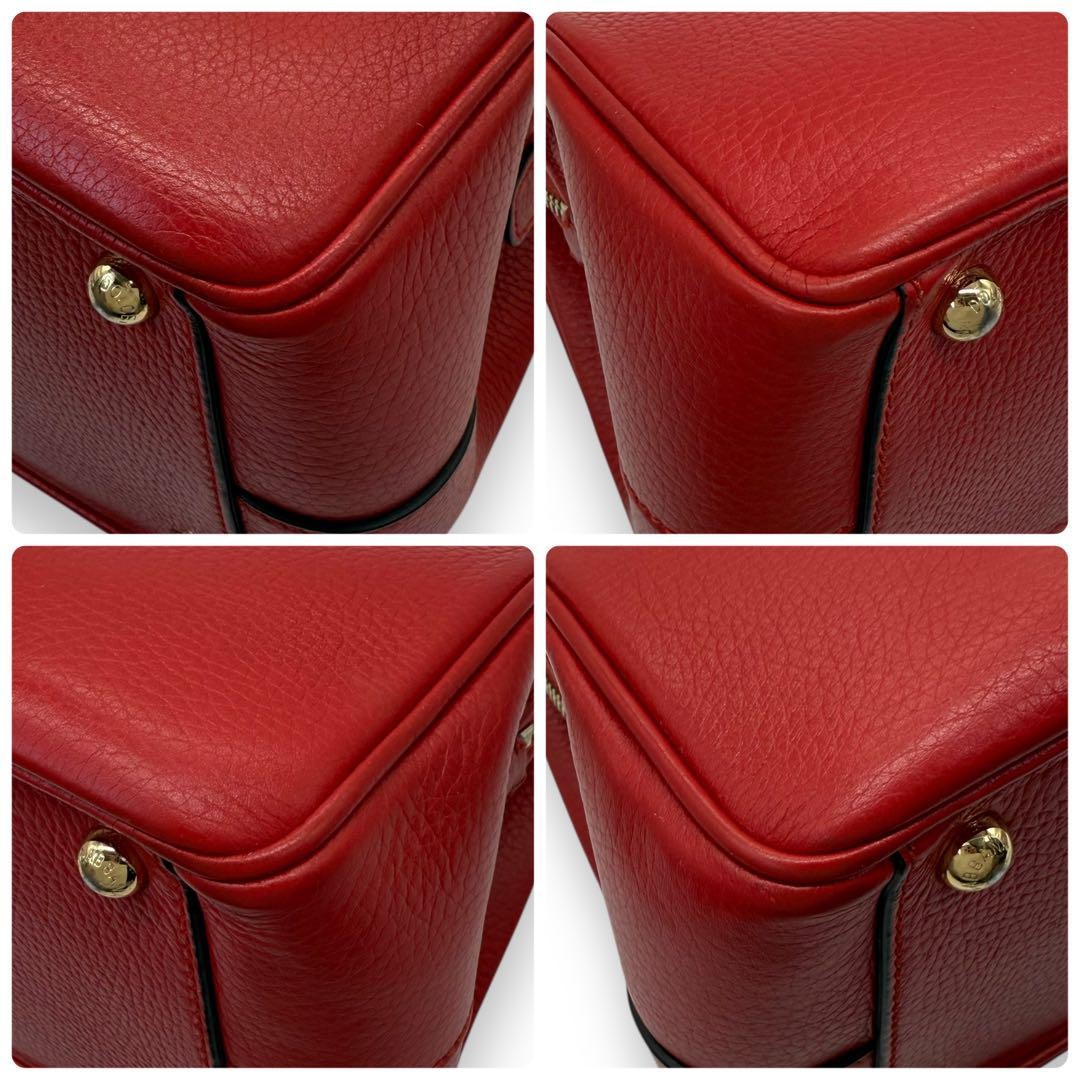 Dolce & Gabbana Hand Shoulder Bag Tote Purse 2way Leather Red Authentic