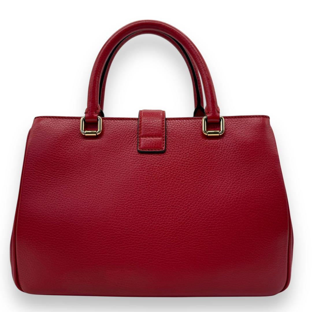 Dolce & Gabbana Hand Shoulder Bag Tote Purse 2way Leather Red Authentic