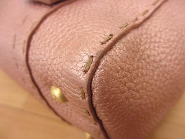 FENDI Mini Hand Bag Tote Purse Selleria Leather Rose Gold Authentic