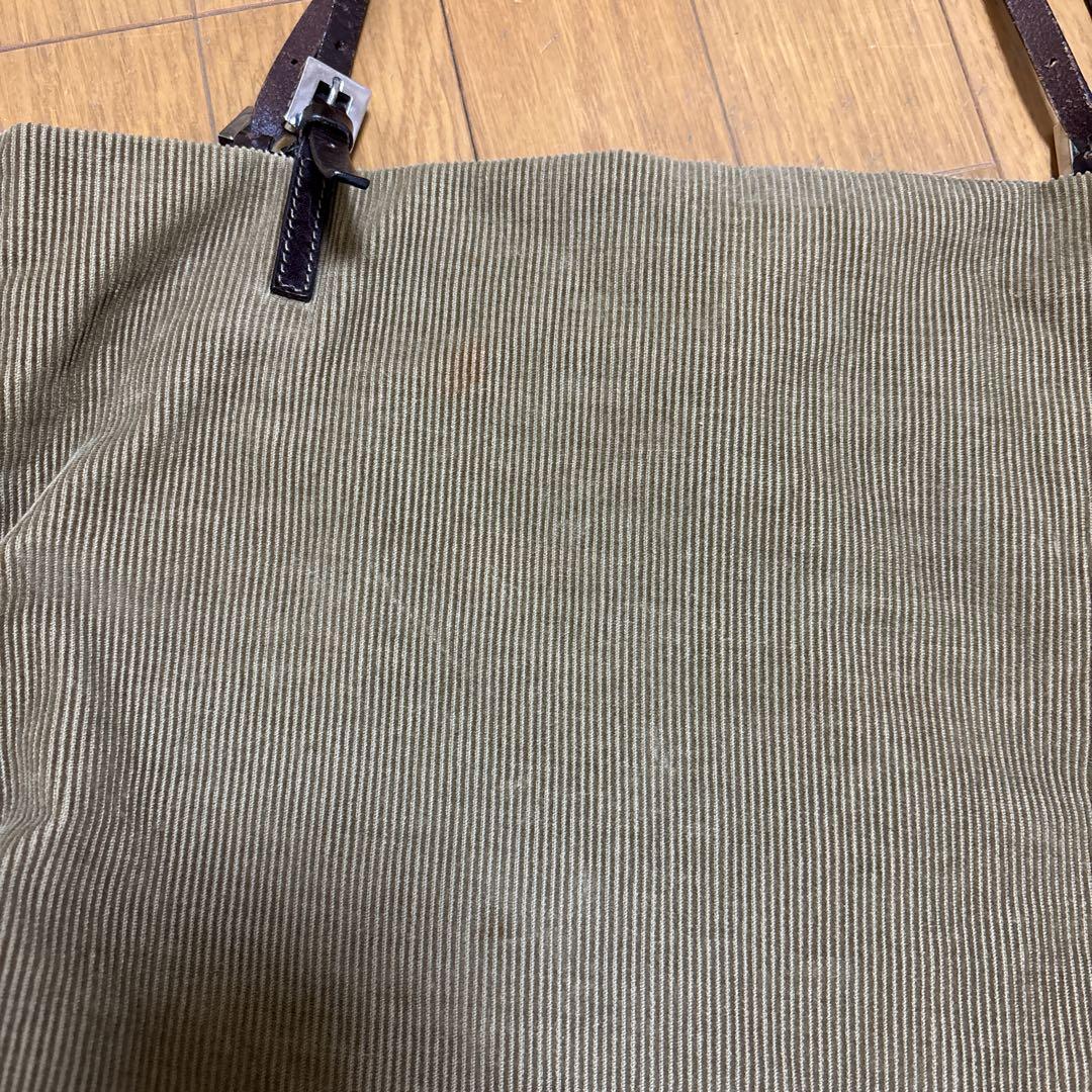 FENDI Hand Bag Tote Purse FF Corduroy Authentic