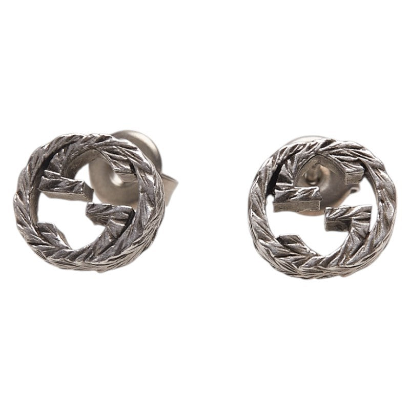 GUCCI Earrings Interlocking G Arabesque Silver 925 Women Accessory Authentic