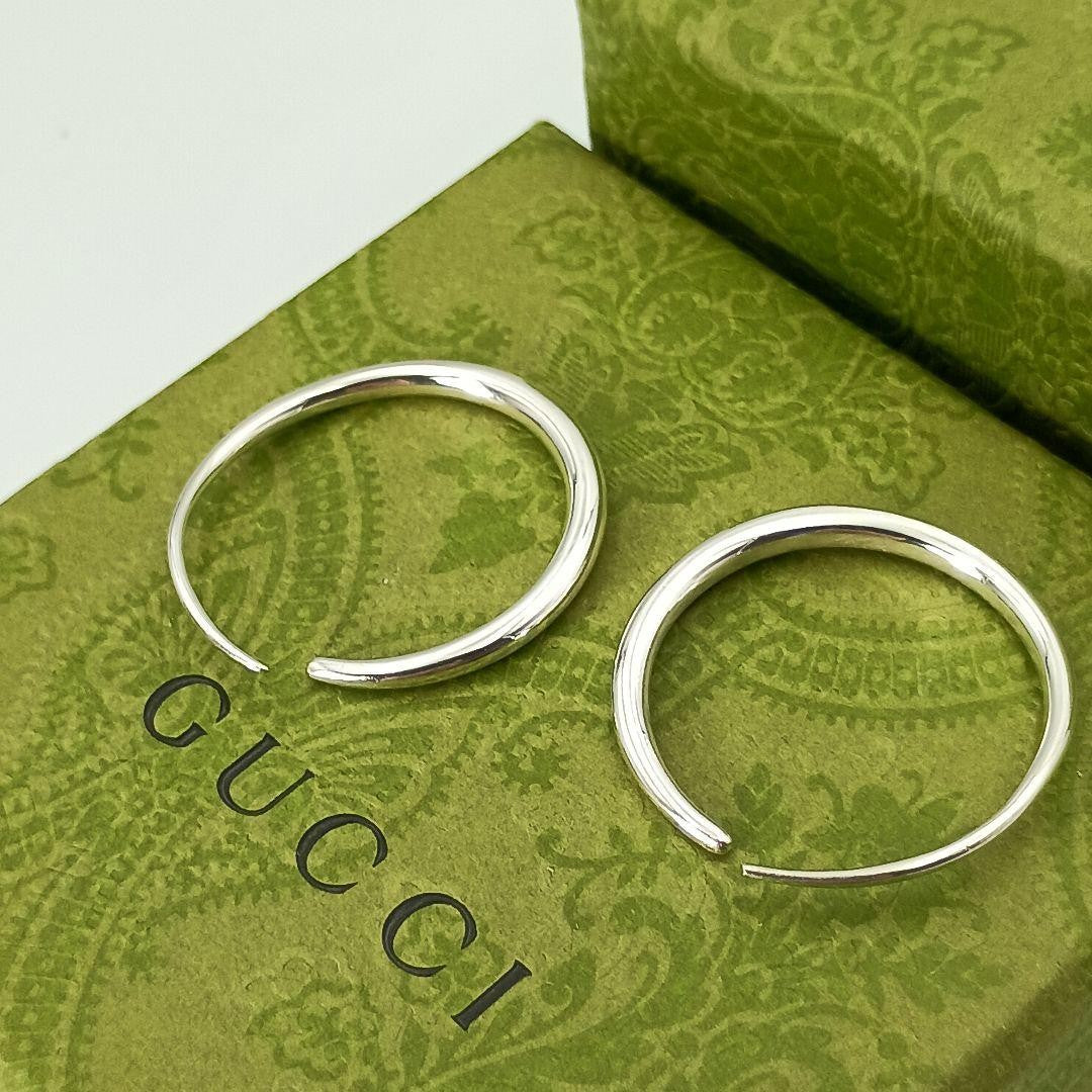 GUCCI Earrings Hoop Silver 925 Women Accessory Authentic