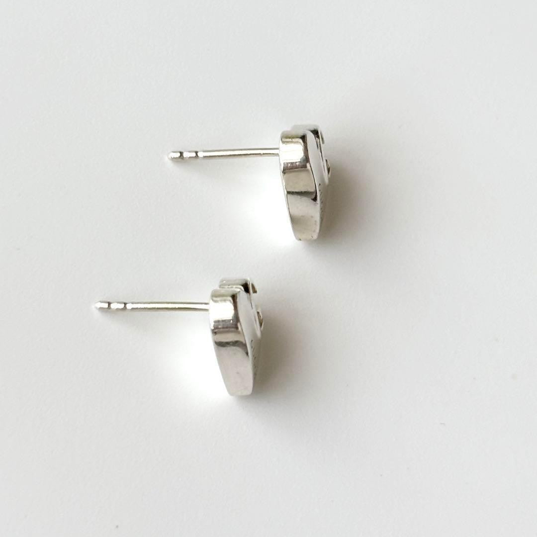 GUCCI Earrings Heart G logo Silver 925 Women Accessory Authentic