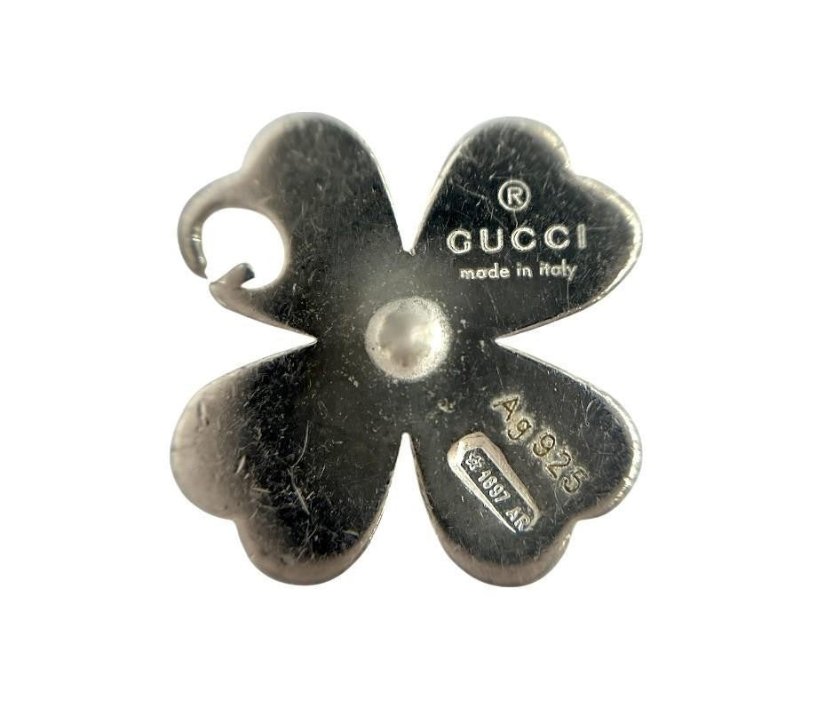 GUCCI Earrings Clover Silver 925 Women Accessory Authentic