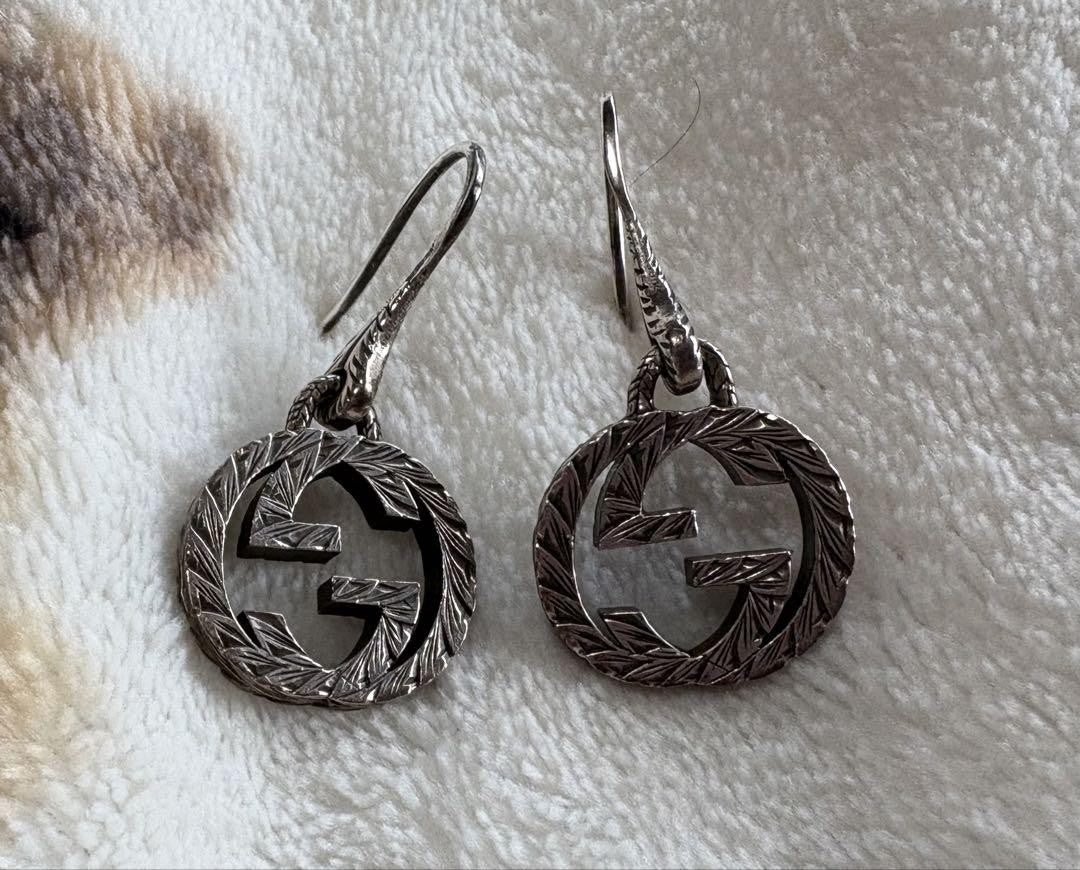 GUCCI Earrings GG Silver Women Accessory Authentic
