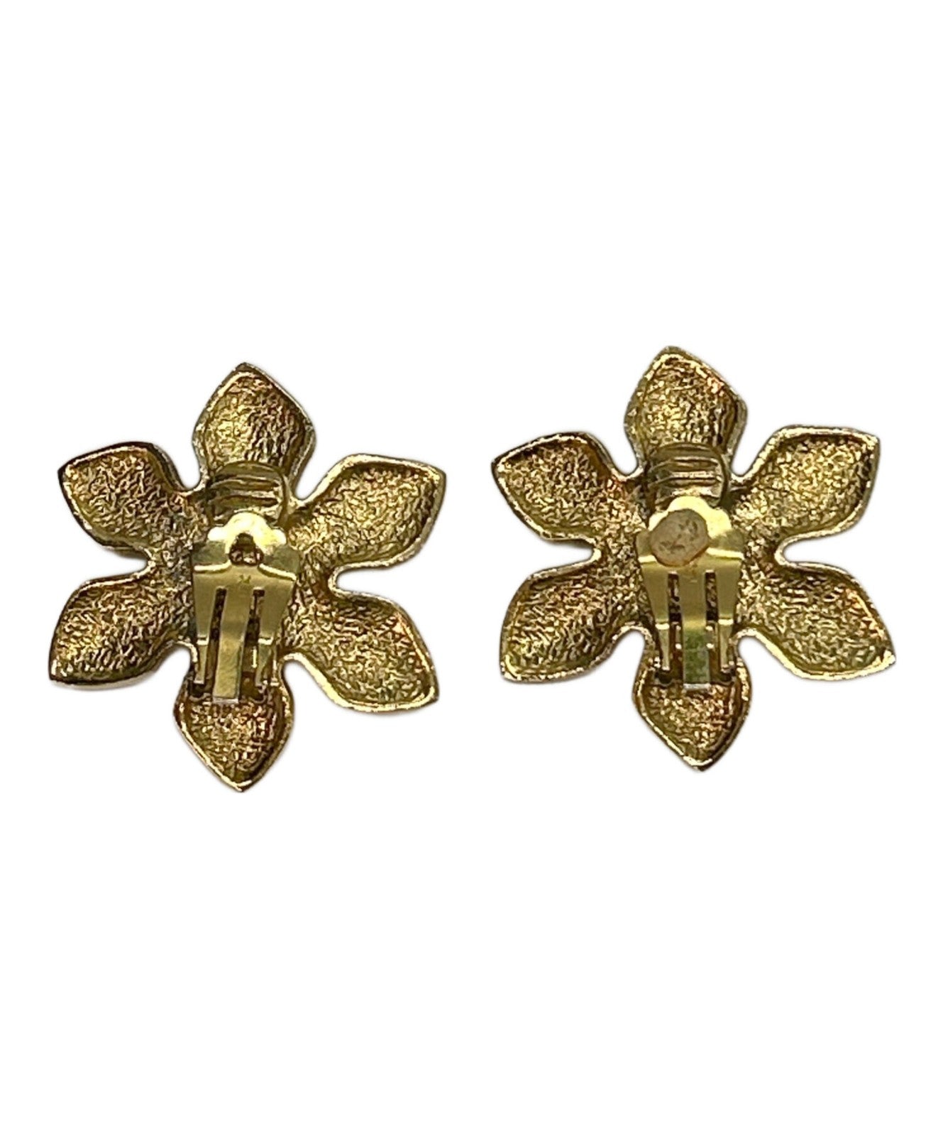 Saint Laurent Earrings Flower YSL Cassandra Gold Authentic