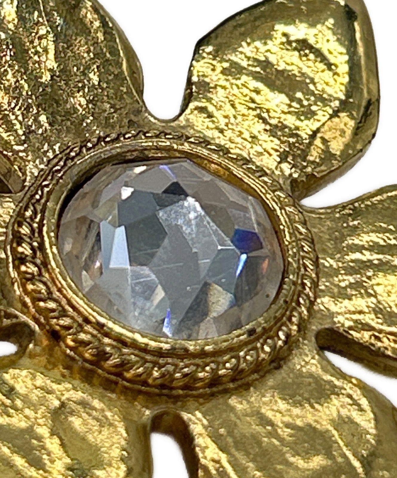Saint Laurent Earrings Flower YSL Cassandra Gold Authentic