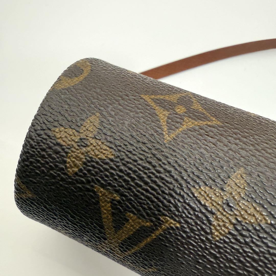 Louis Vuitton Accessory Pouch Hand Pouch Monogram Canvas Leather Brown Authentic