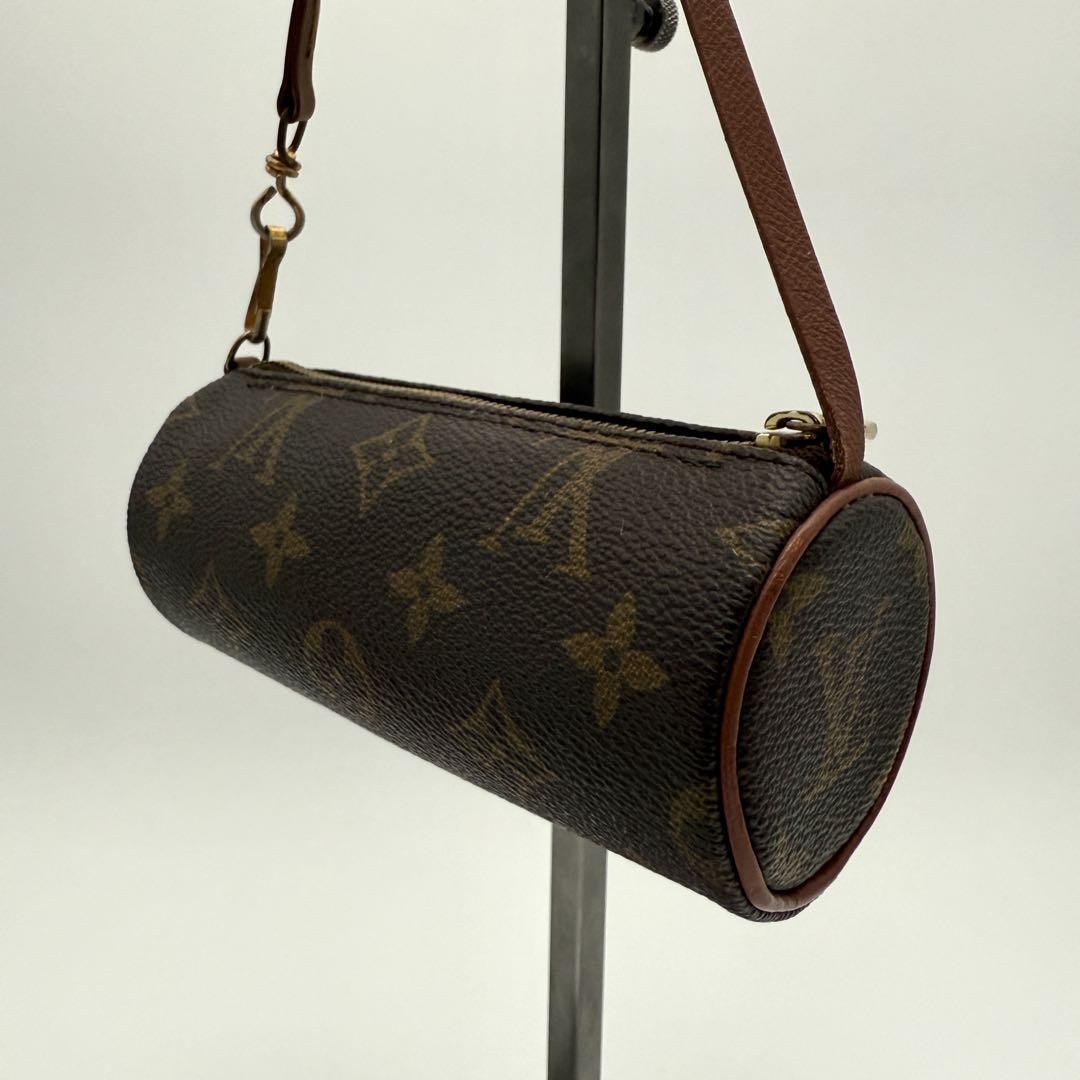 Louis Vuitton Accessory Pouch Hand Pouch Monogram Canvas Leather Brown Authentic