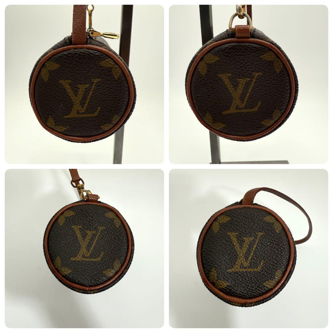 Louis Vuitton Accessory Pouch Hand Pouch Monogram Canvas Leather Brown Authentic