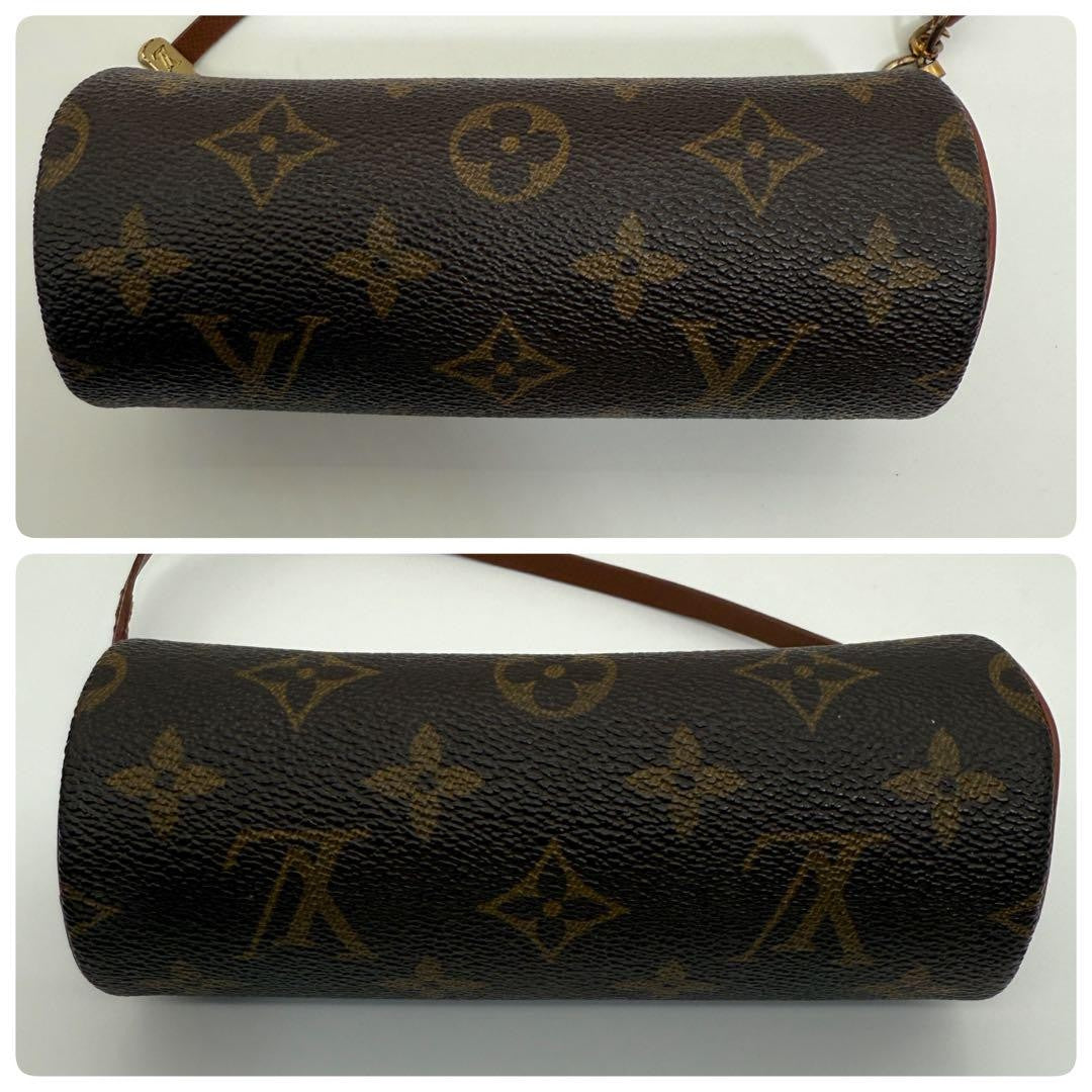 Louis Vuitton Accessory Pouch Hand Pouch Monogram Canvas Leather Brown Authentic