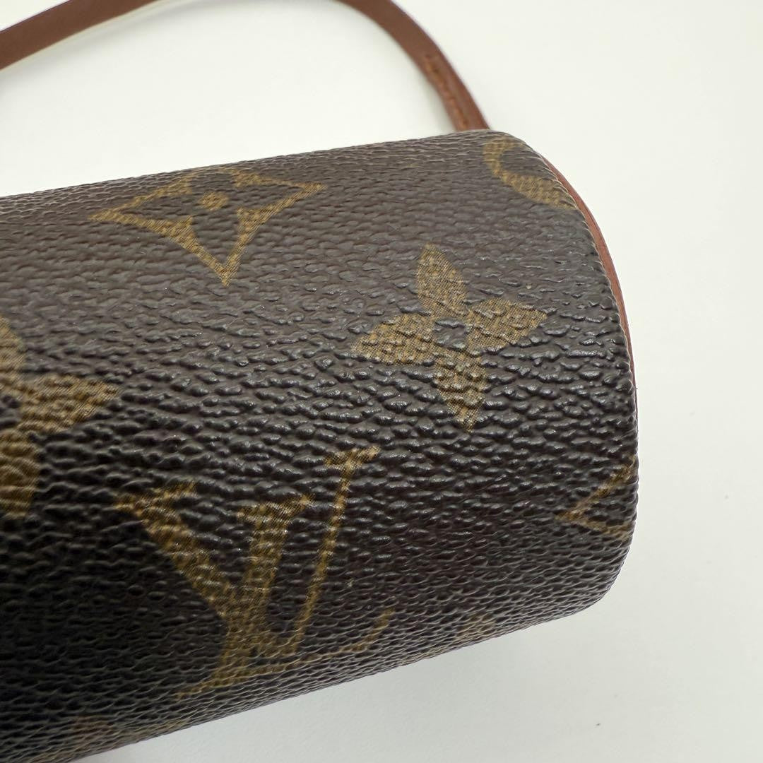 Louis Vuitton Accessory Pouch Hand Pouch Monogram Canvas Leather Brown Authentic