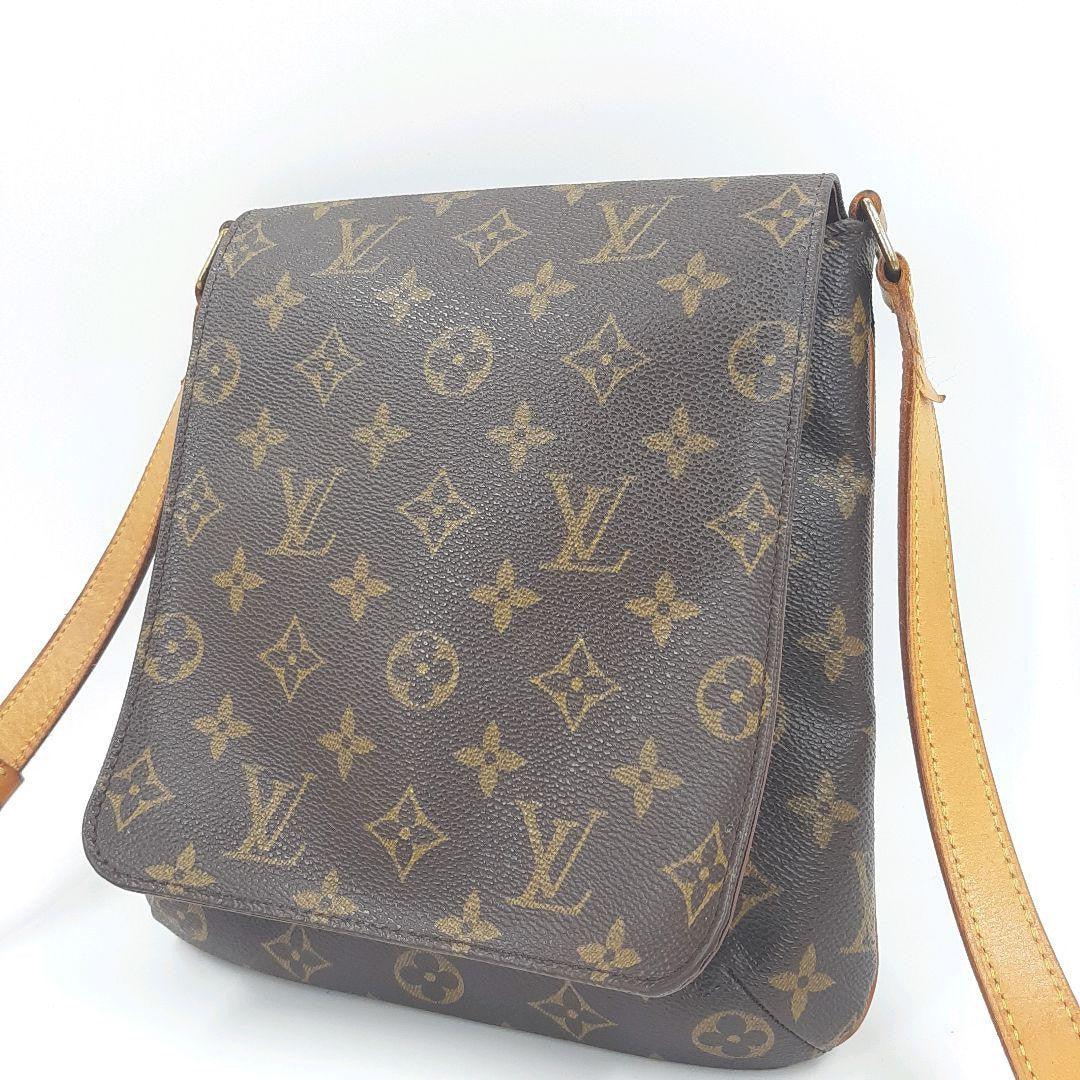 Louis Vuitton Shoulder Bag Purse Monogram Leather Brown Authentic