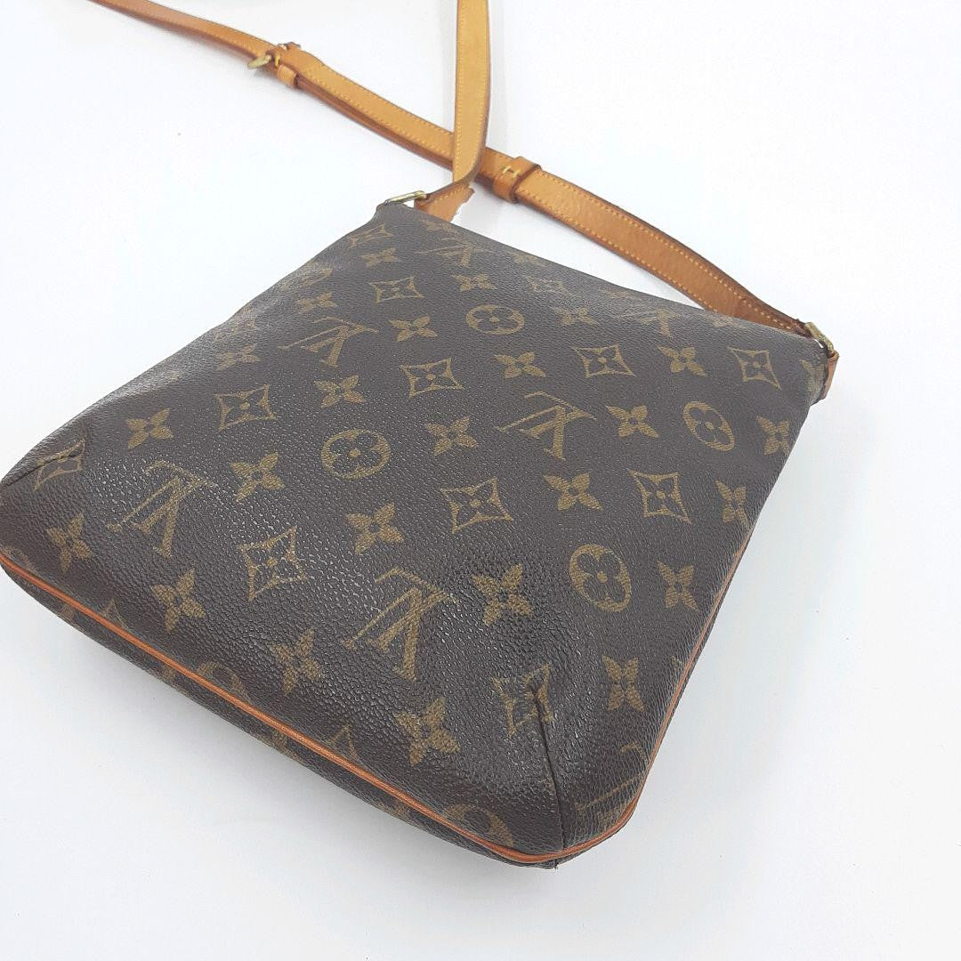 Louis Vuitton Shoulder Bag Purse Monogram Leather Brown Authentic