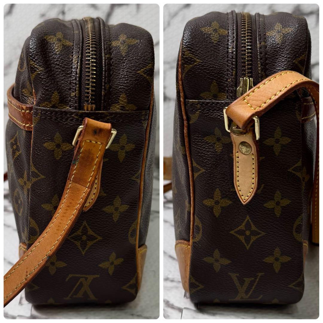 Louis Vuitton Shoulder Bag Purse Monogram M51272 Canvas Leather Brown Authentic