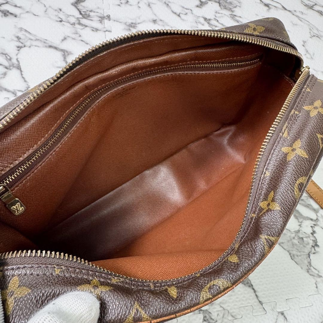 Louis Vuitton Shoulder Bag Purse Monogram M51272 Canvas Leather Brown Authentic