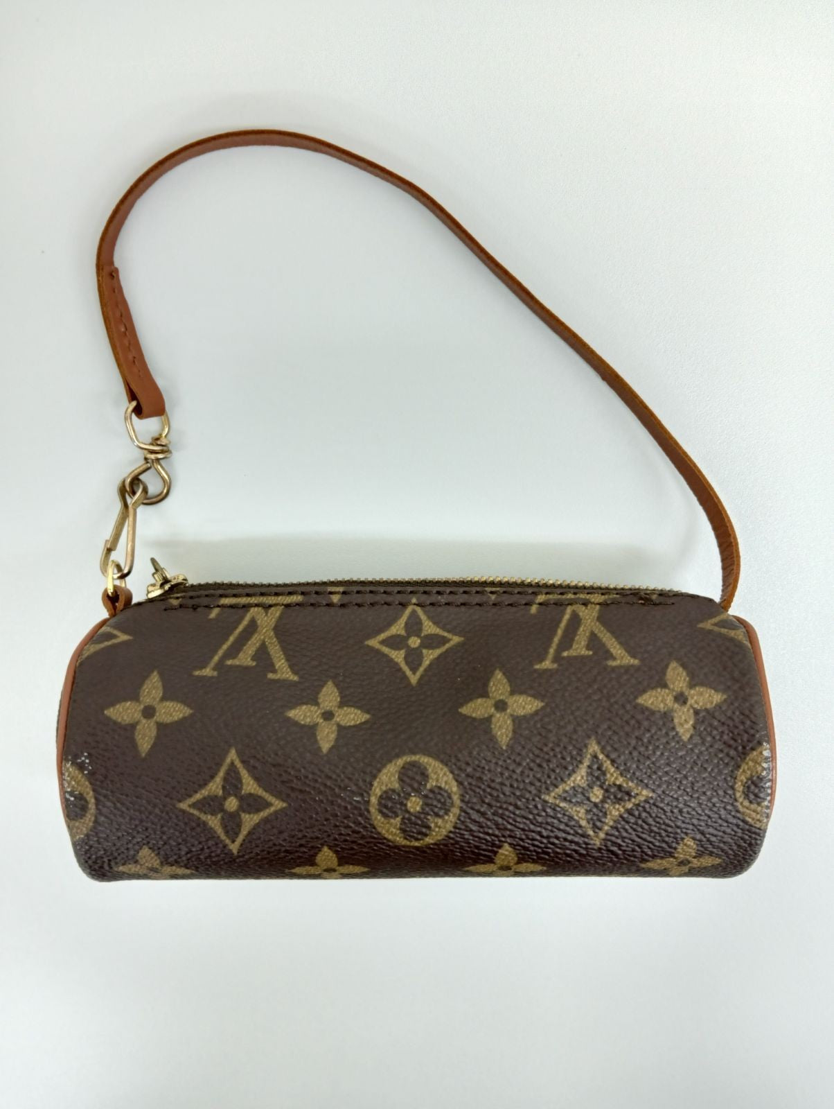 Louis Vuitton Accessory Pouch Hand Pouch Monogram M51385 PVC Leather Brown Auth