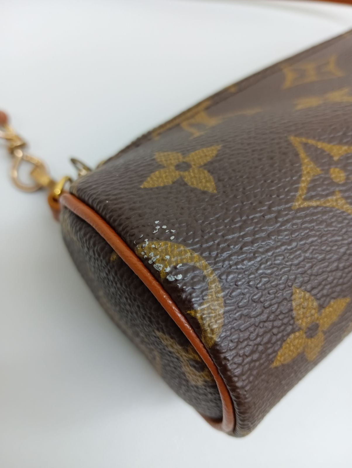 Louis Vuitton Accessory Pouch Hand Pouch Monogram M51385 PVC Leather Brown Auth