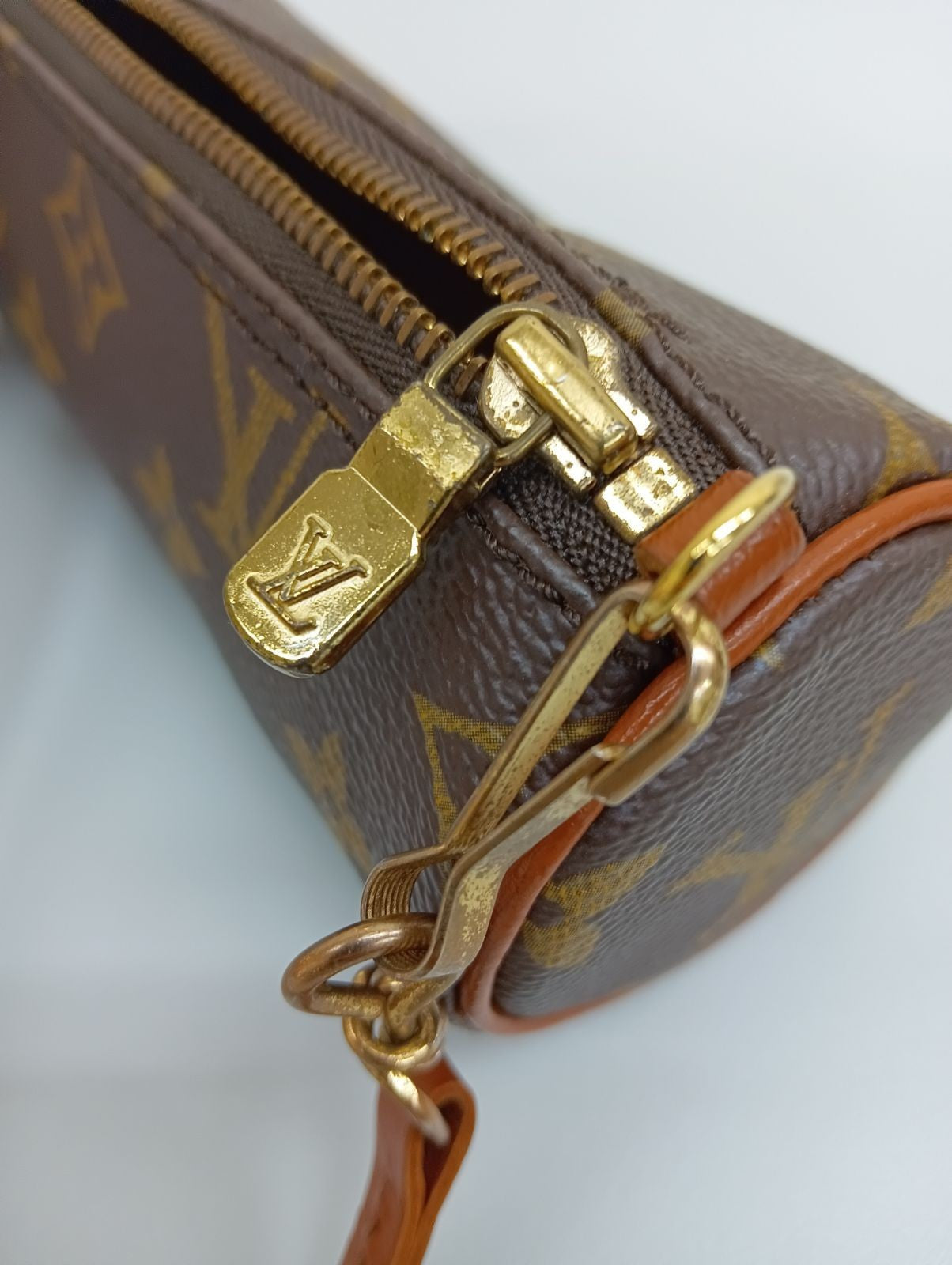 Louis Vuitton Accessory Pouch Hand Pouch Monogram M51385 PVC Leather Brown Auth