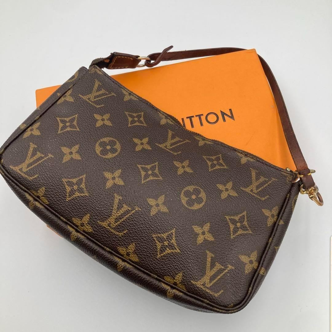 Louis Vuitton Hand Shoulder Bag Tote Purse Monogram Brown Authentic