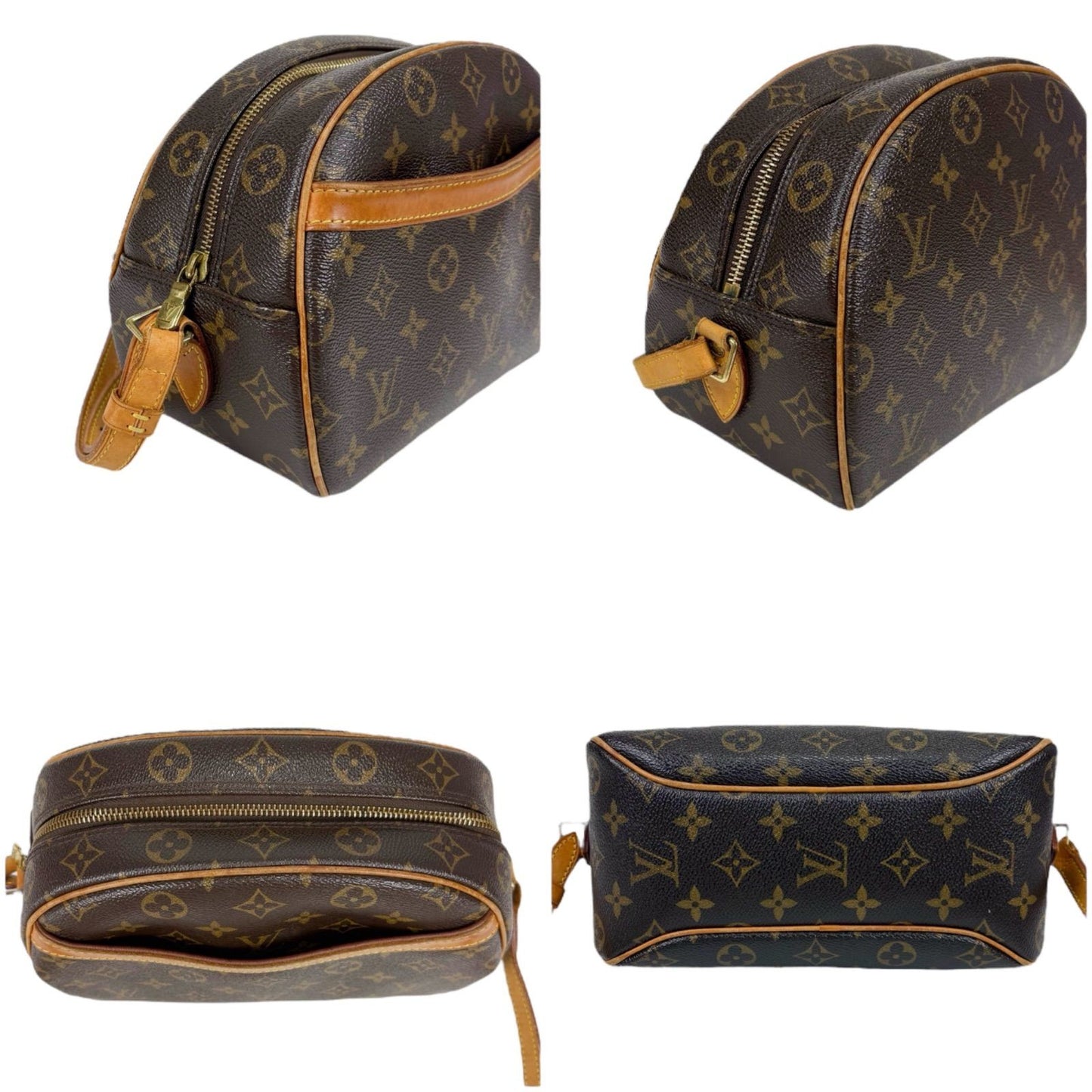Louis Vuitton Shoulder Bag Purse M51221 Monogram Leather Brown Authentic