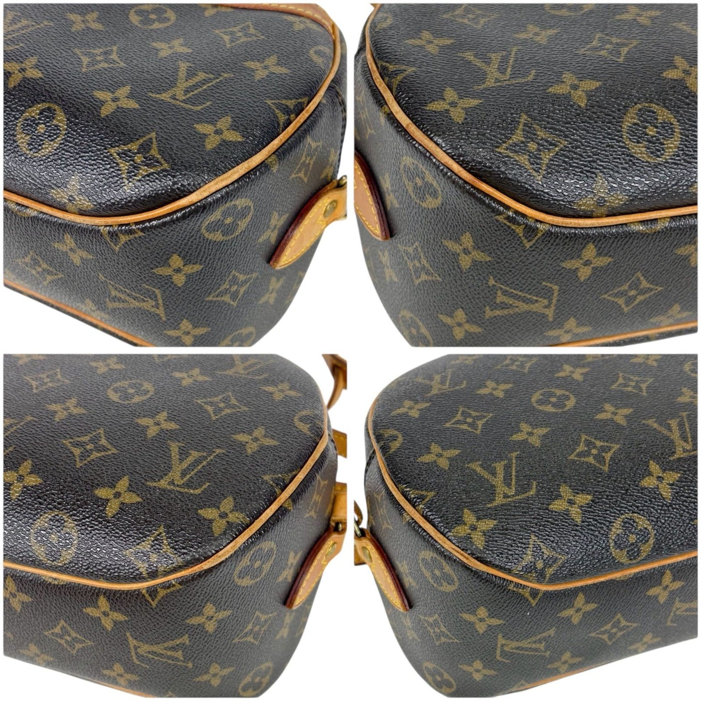 Louis Vuitton Shoulder Bag Purse M51221 Monogram Leather Brown Authentic
