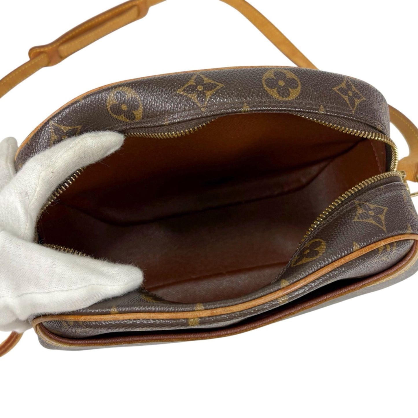 Louis Vuitton Shoulder Bag Purse M51221 Monogram Leather Brown Authentic