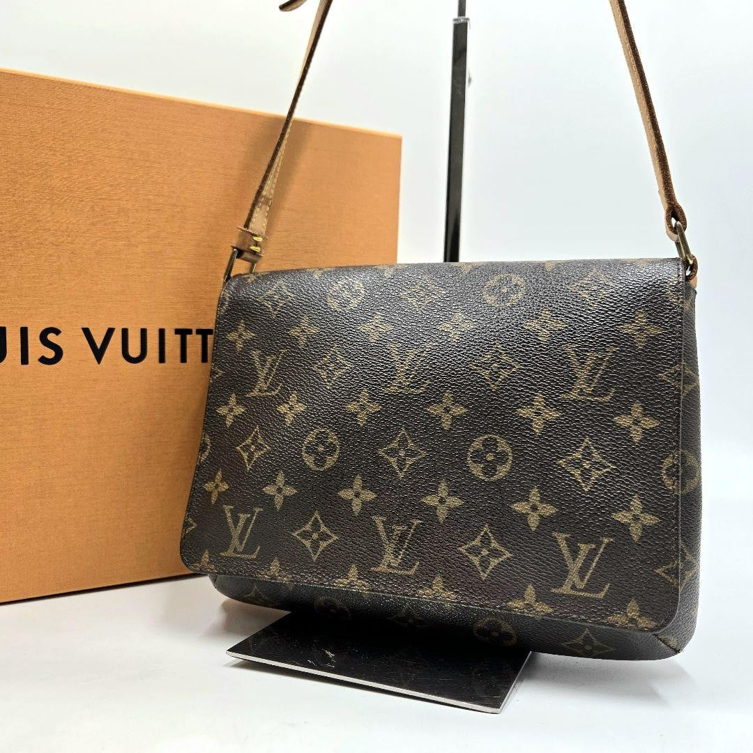 Louis Vuitton Shoulder Bag Purse Monogram Leather Brown Authentic