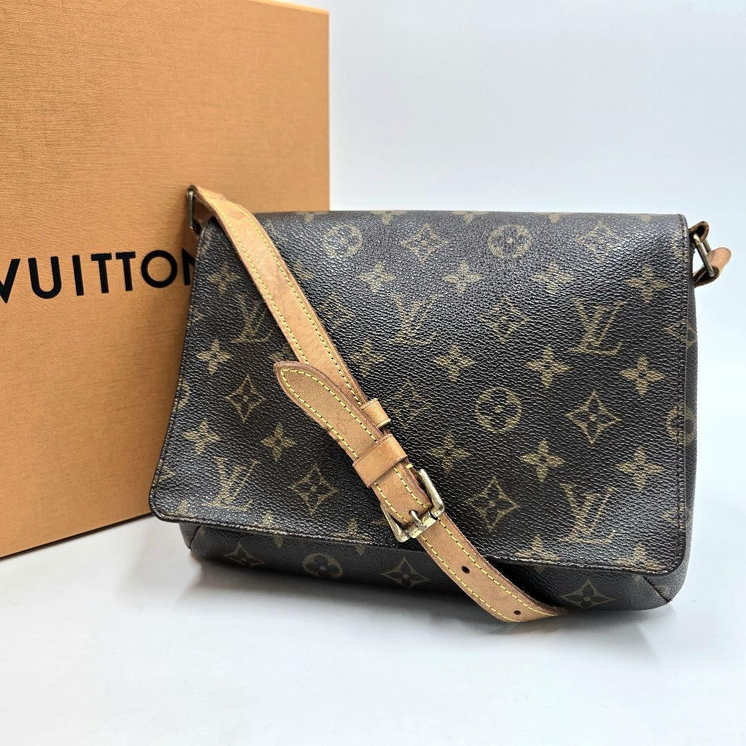 Louis Vuitton Shoulder Bag Purse Monogram Leather Brown Authentic