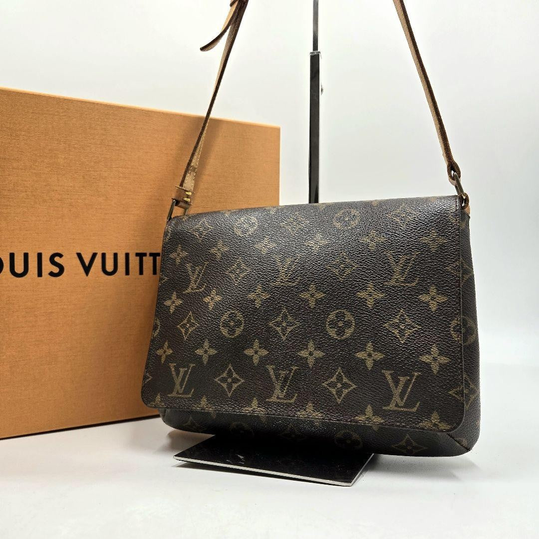 Louis Vuitton Shoulder Bag Purse Monogram Leather Brown Authentic