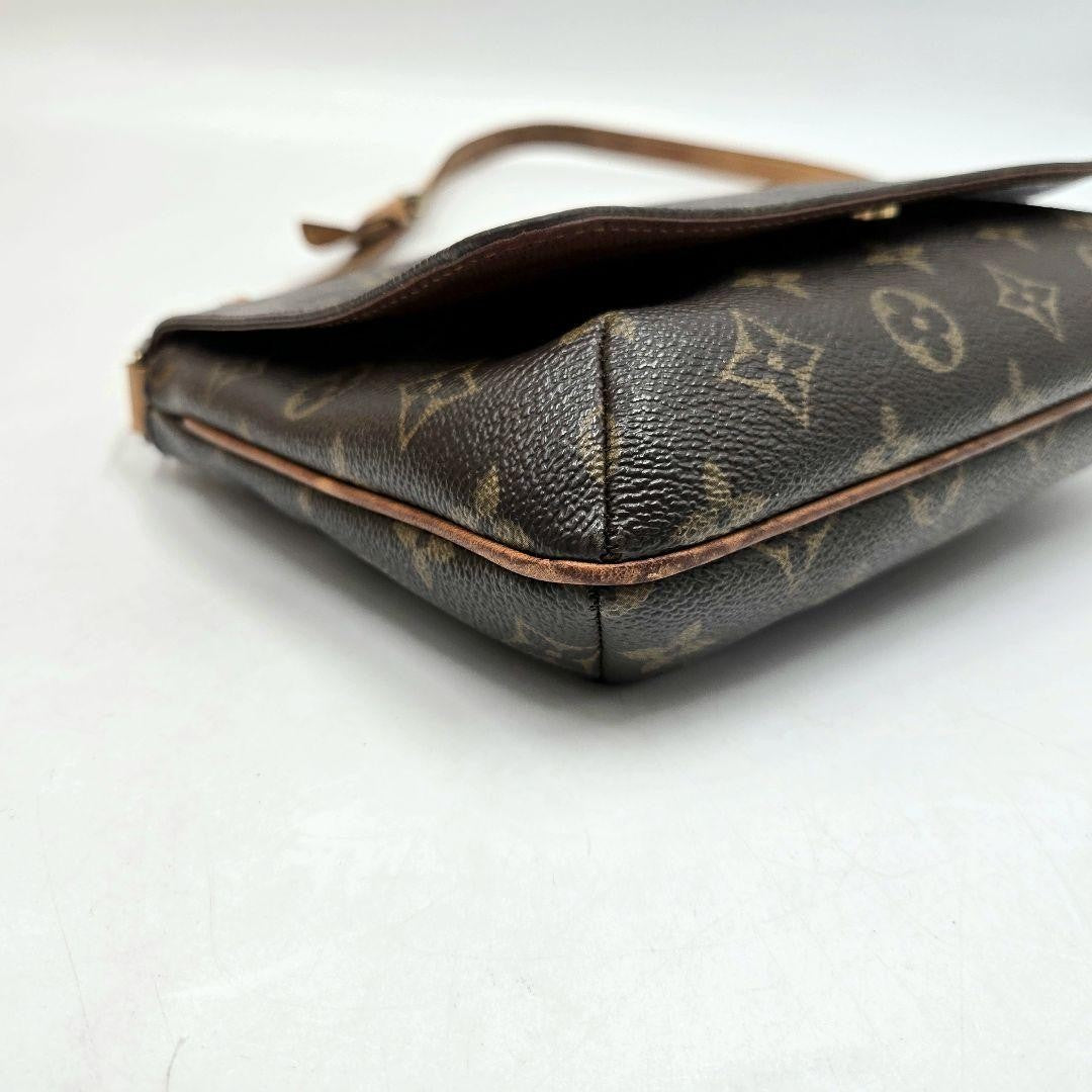 Louis Vuitton Shoulder Bag Purse Monogram Leather Brown Authentic
