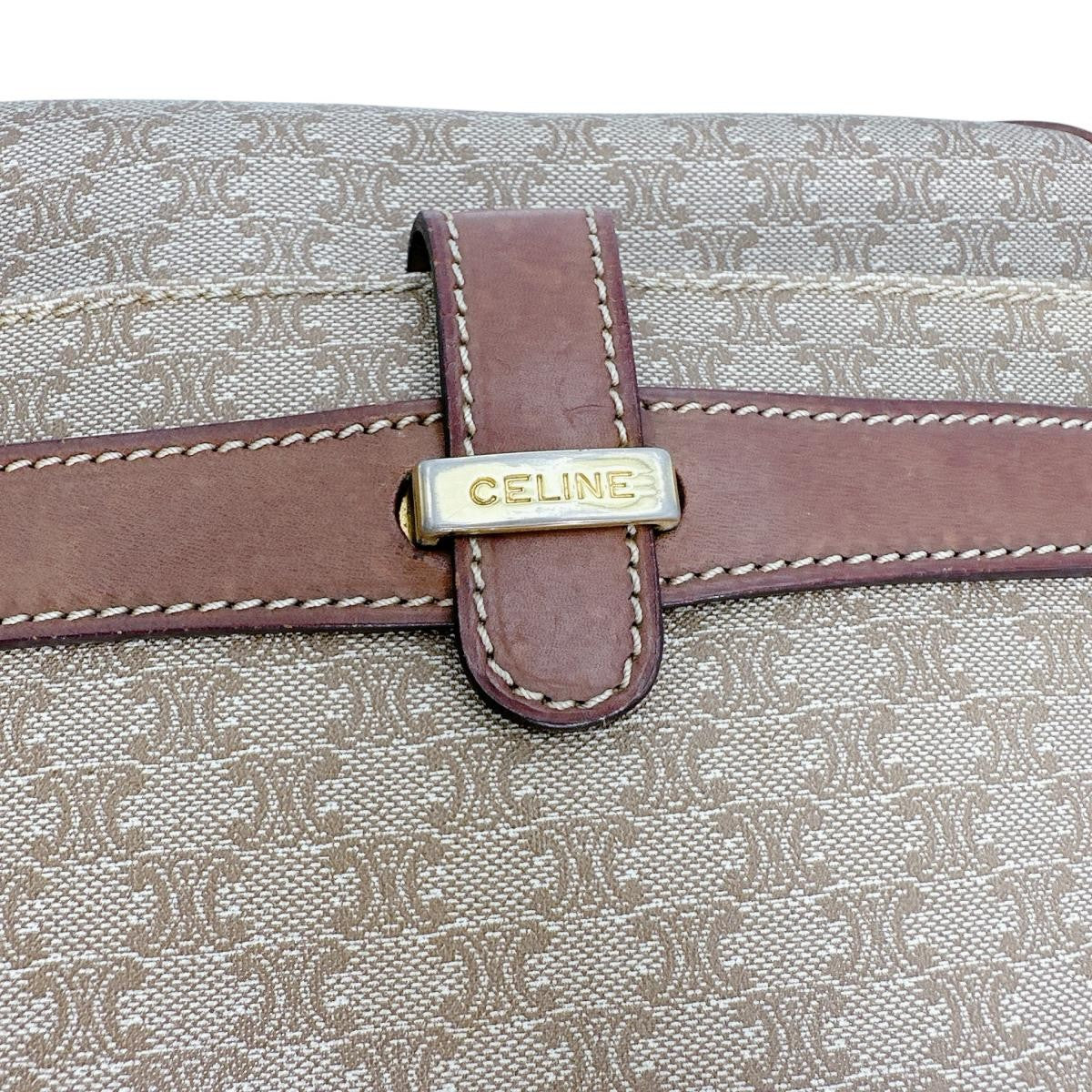 CELINE shoulder bag Macadam Purse PVC Leather Brown Authentic Women's Used