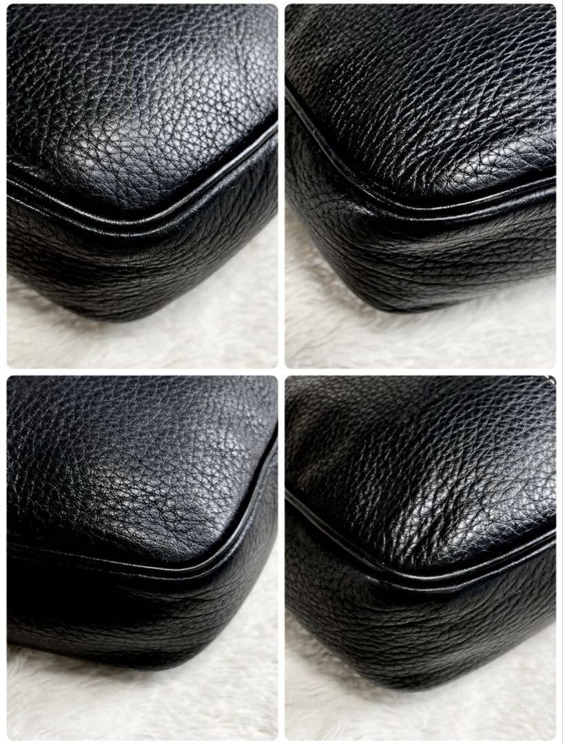 BURBERRY Shoulder Bag Purse Nova Check Leather Black Authentic