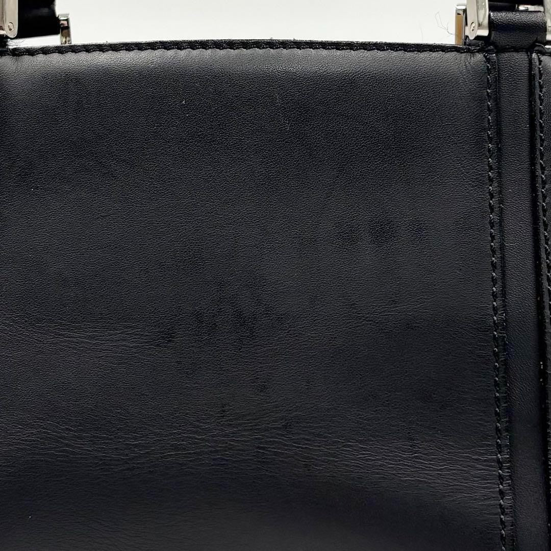 BURBERRY Hand Bag Tote Purse Nova Check Leather Black Authentic