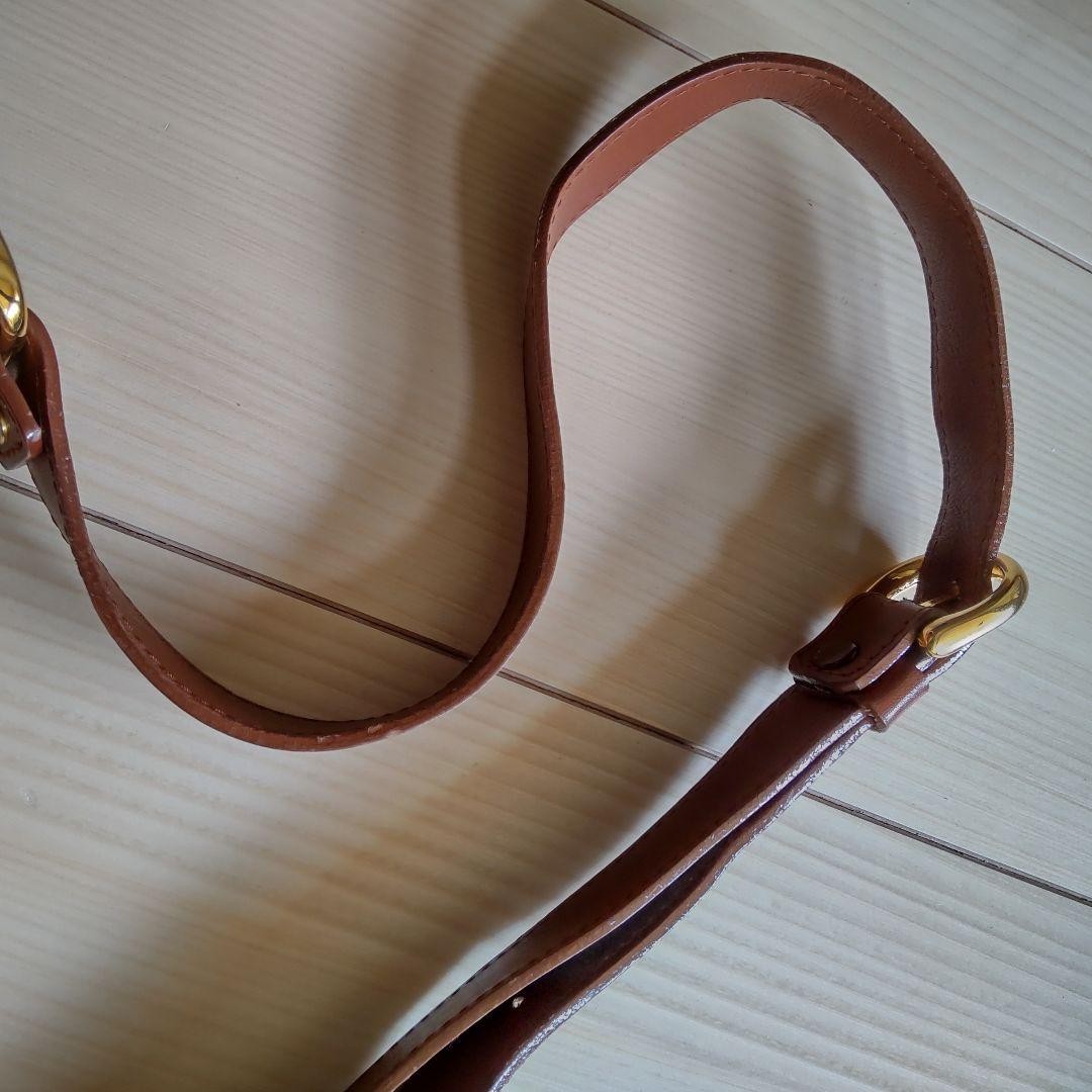 BURBERRY Shoulder Bag Purse Nova Check Leather Brown Authentic