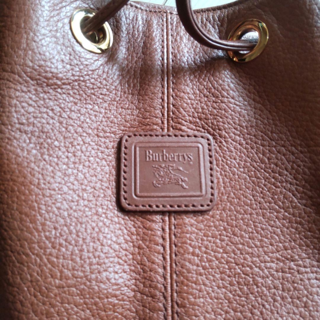BURBERRY Shoulder Bag Purse Nova Check Leather Brown Authentic