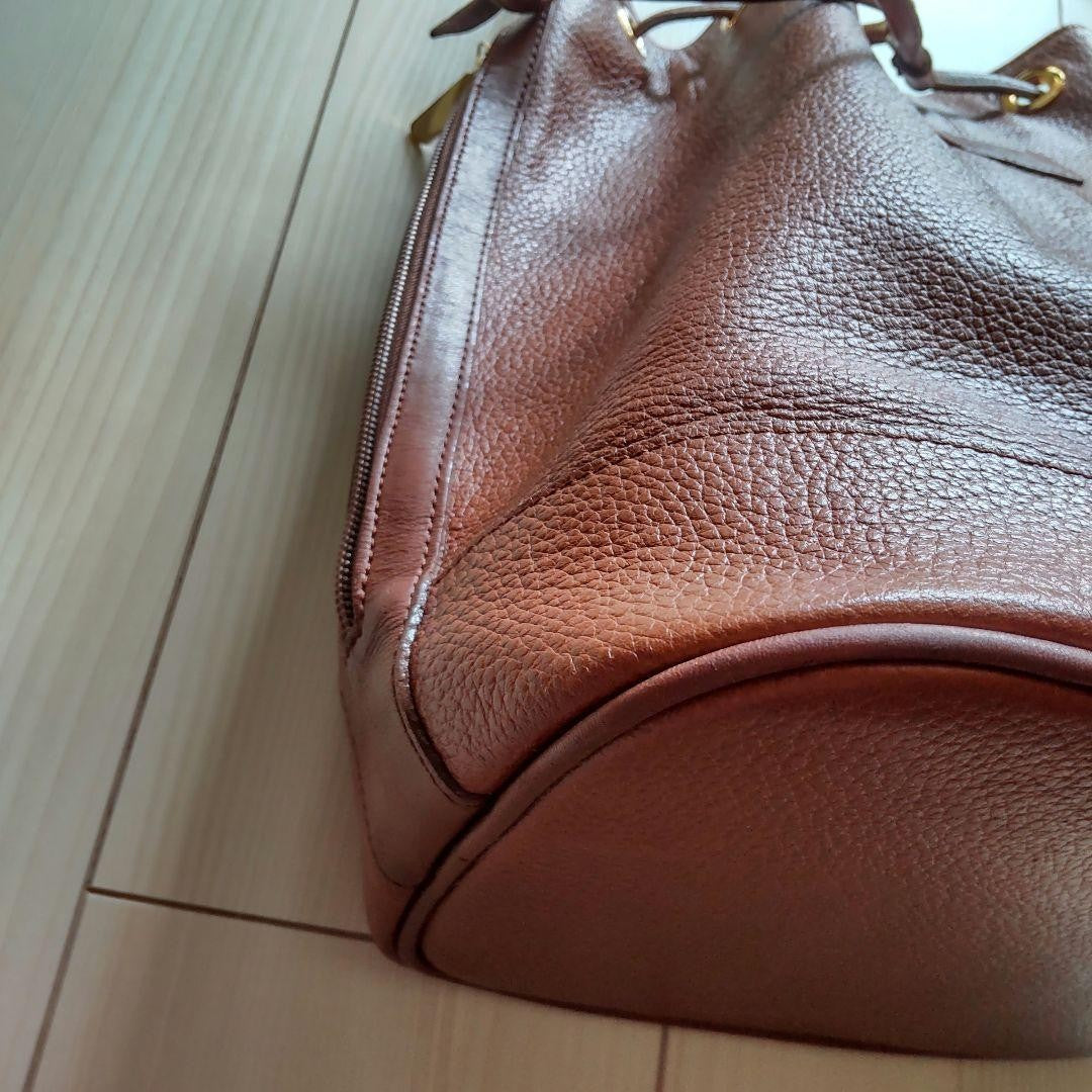 BURBERRY Shoulder Bag Purse Nova Check Leather Brown Authentic