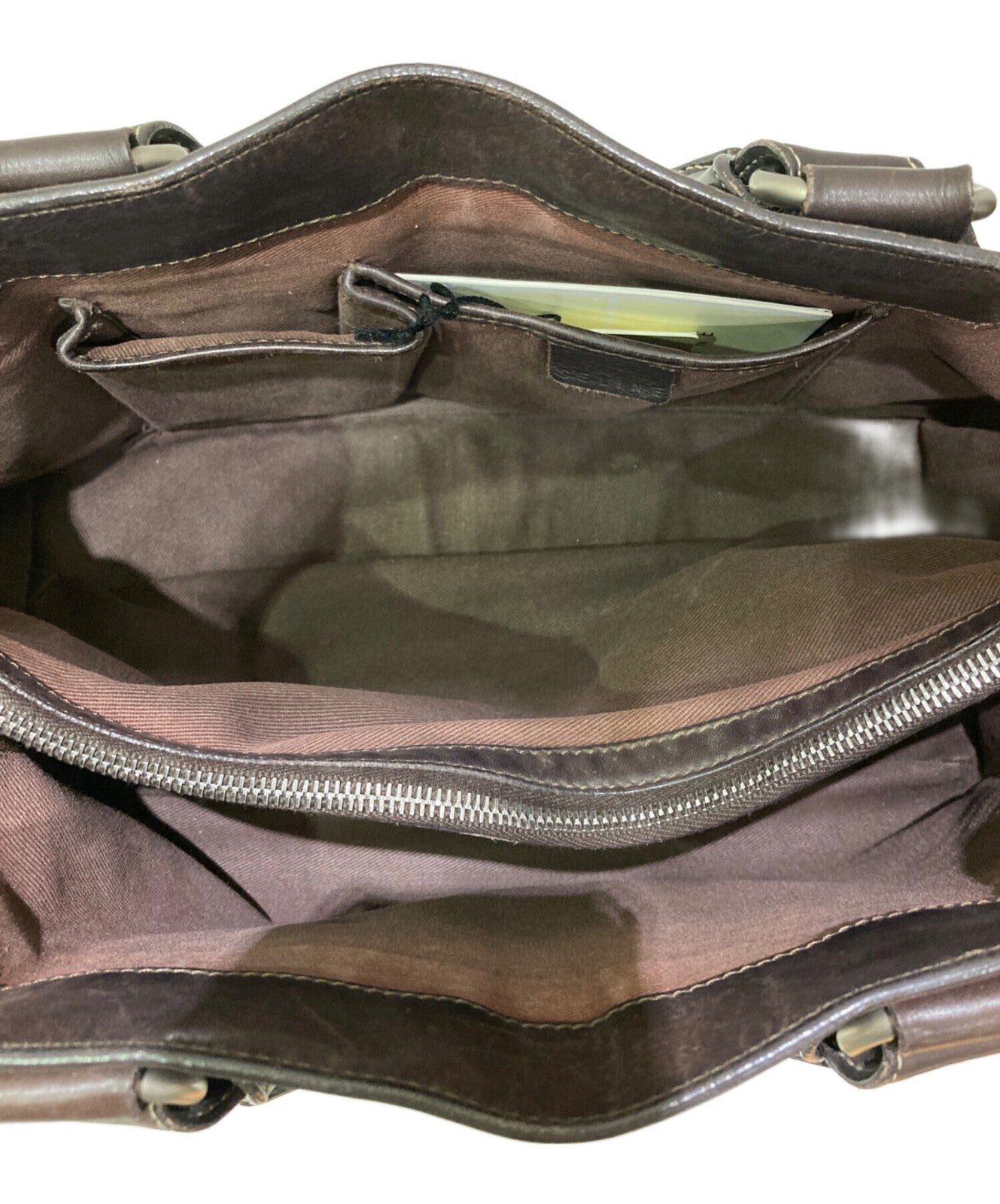 CELINE Hand Bag Tote Purse Brown Authentic