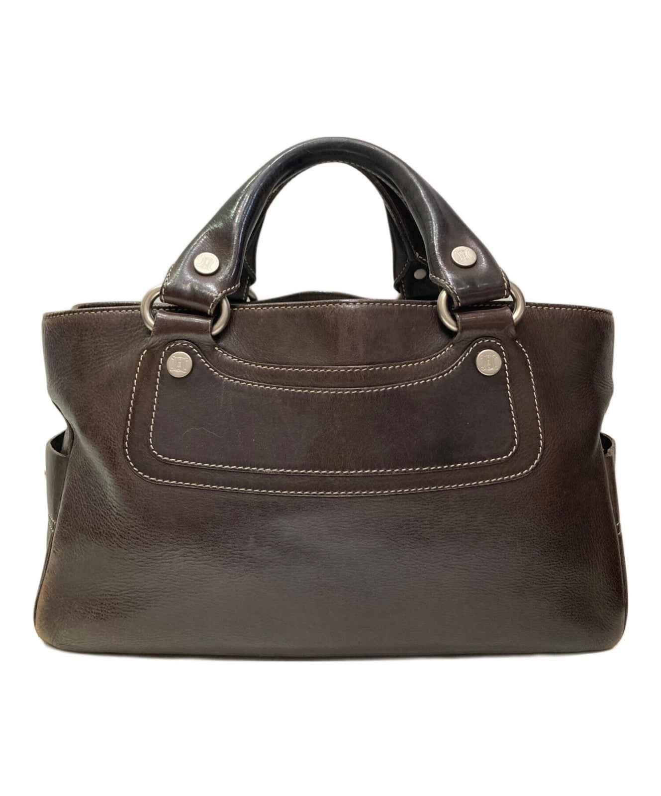 CELINE Hand Bag Tote Purse Brown Authentic