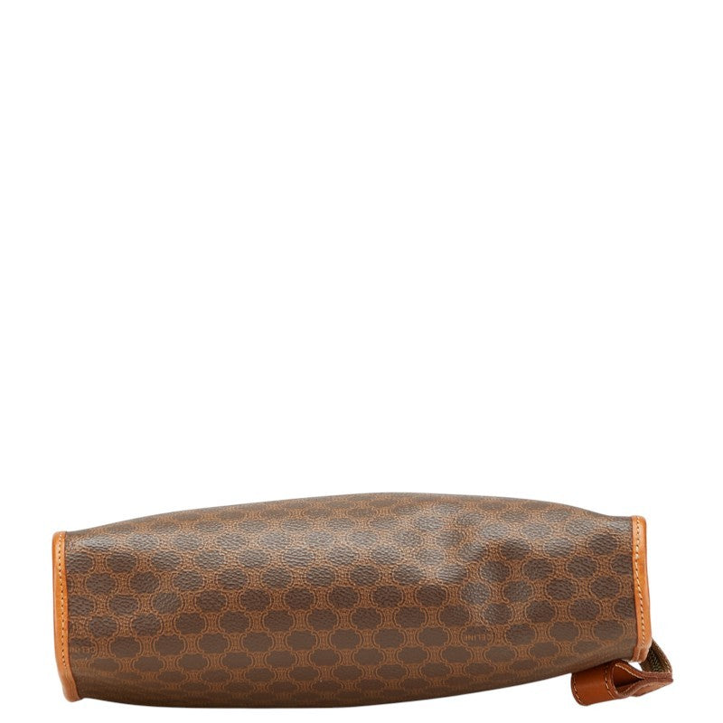 CELINE Clutch Bag Second Bag Macadam PVC Leather Brown Authentic