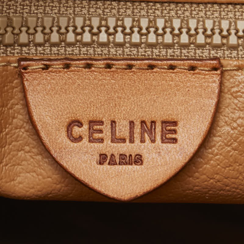 CELINE Clutch Bag Second Bag Macadam PVC Leather Brown Authentic