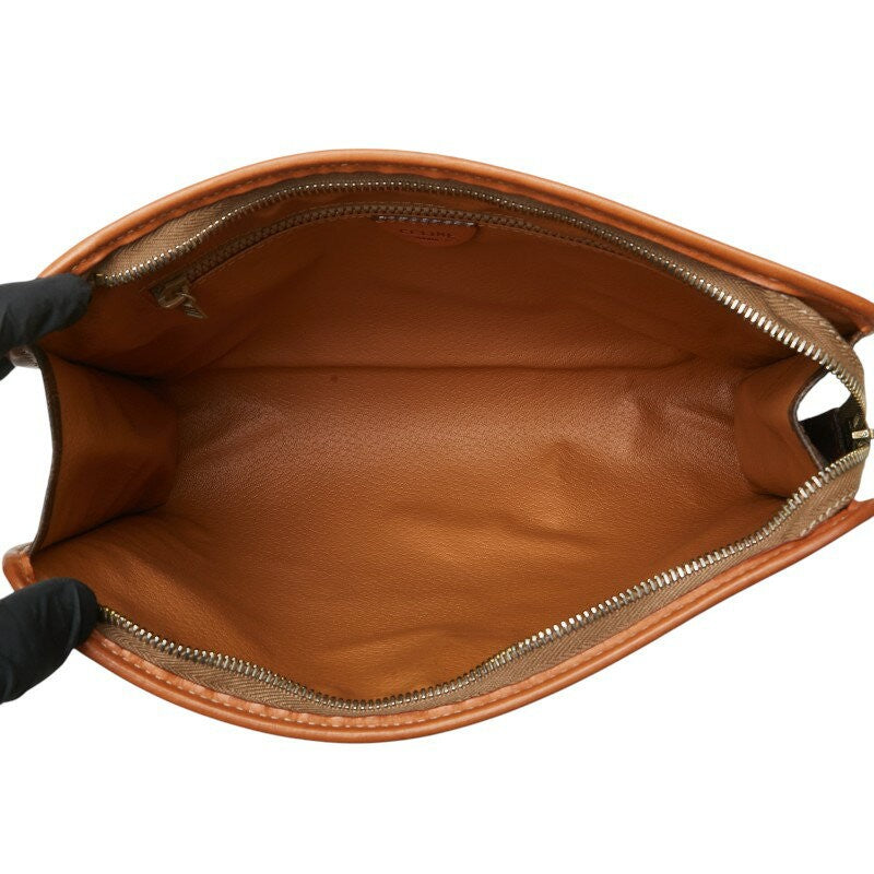 CELINE Clutch Bag Second Bag Macadam PVC Leather Brown Authentic