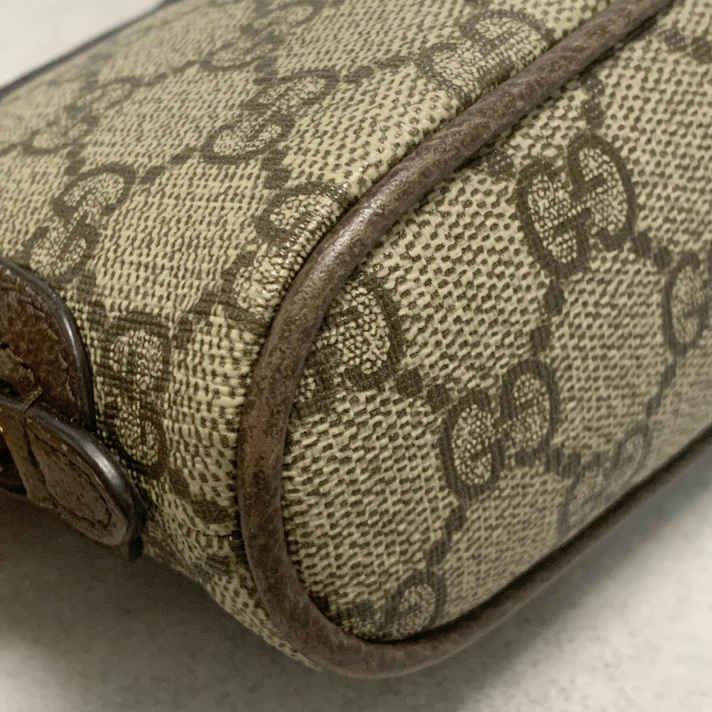 GUCCI Pouch Ophidia GG Marmont Supreme Purse Cosmetic Leather Brown Authentic