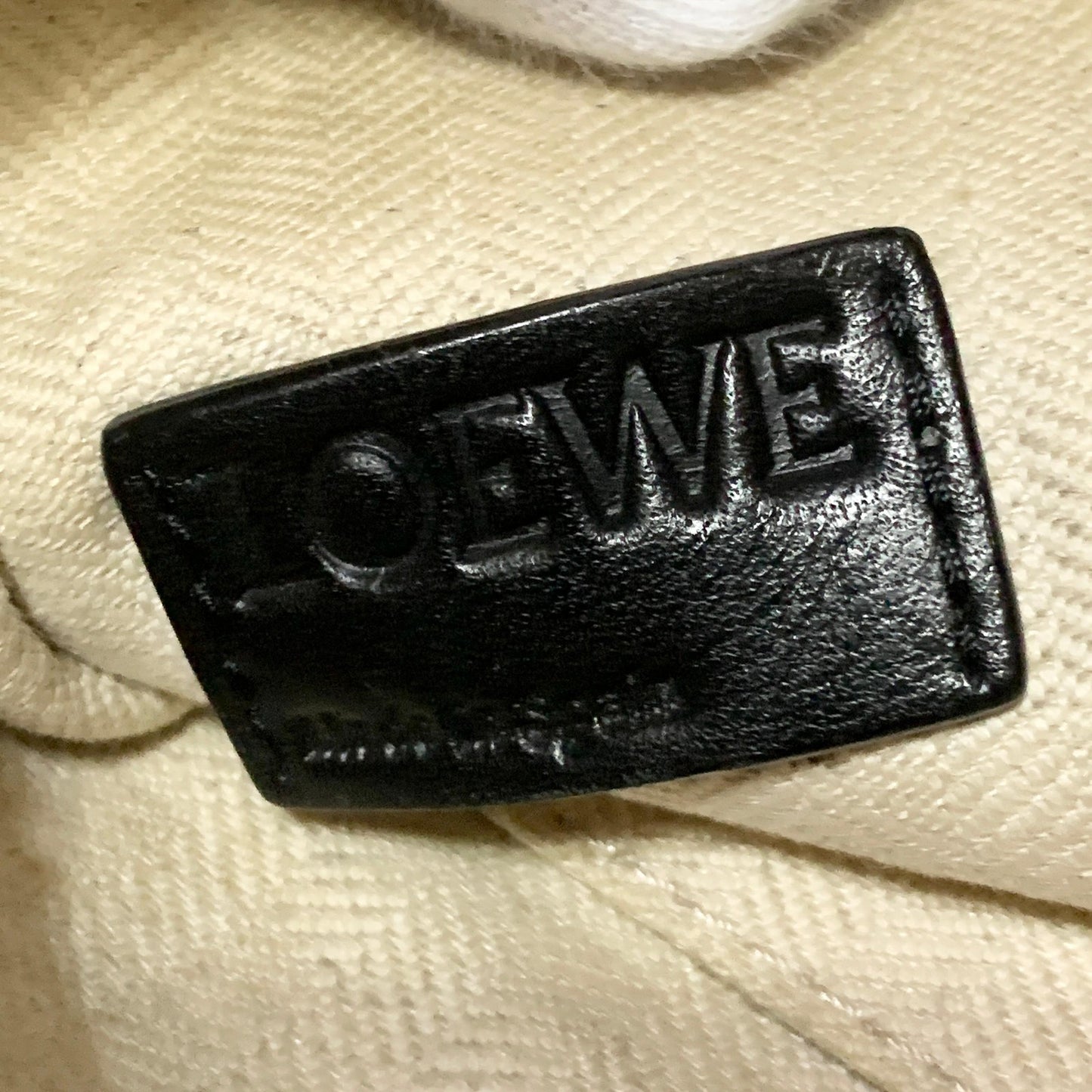 LOEWE Bag Anagram Clutch Purse Hand Leather Black Silver Used Authentic