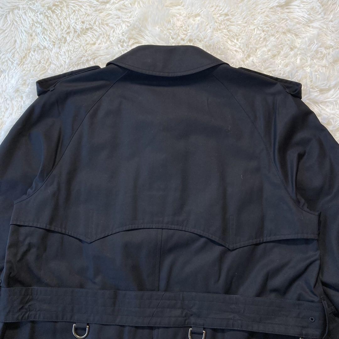 Aquascutum Trench Coat Club Check Asian fit S 36 US size XS Black Authentic
