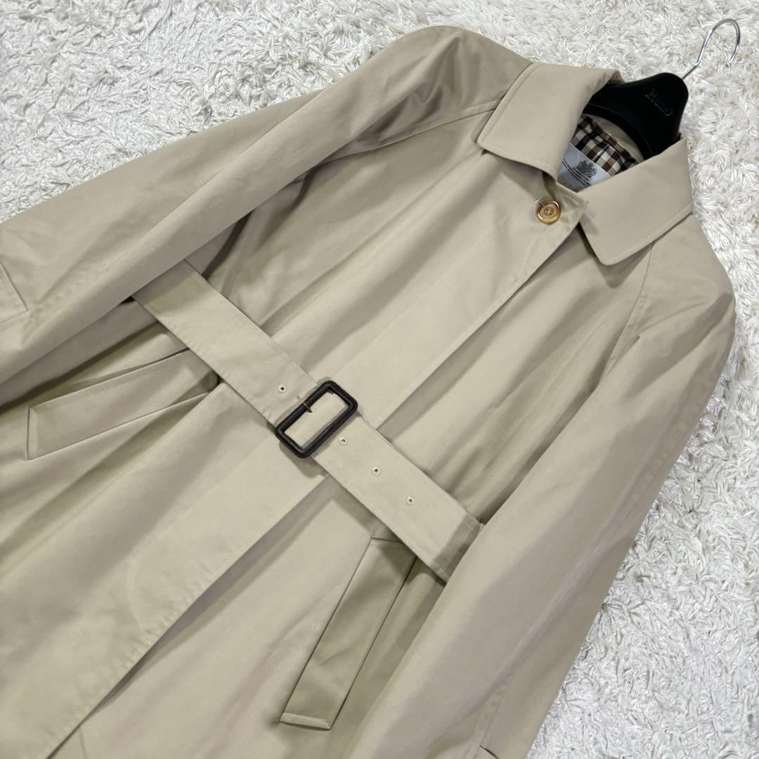 Aquascutum Trench Coat Club Check Asian fit L US size M Beige Authentic