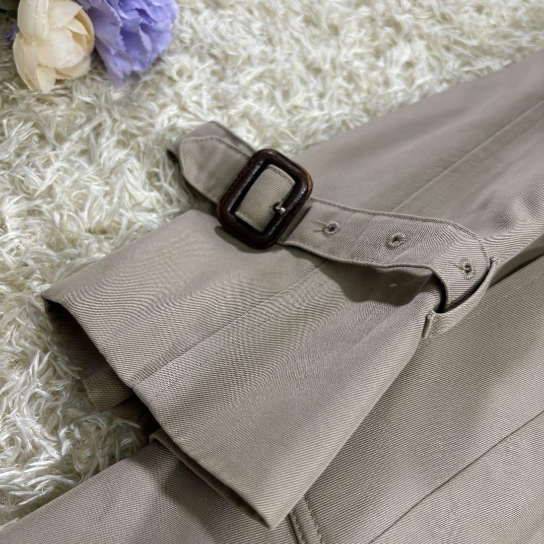 Aquascutum Trench Coat Club Check Asian fit M US size S Beige Authentic