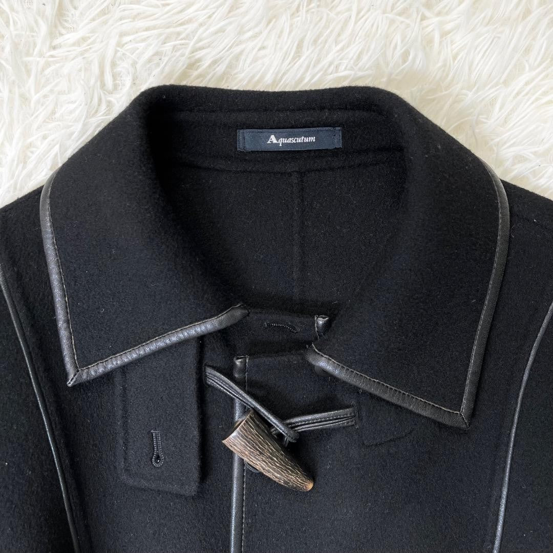 Aquascutum Long Coat Asian fit M US size S Black Authentic