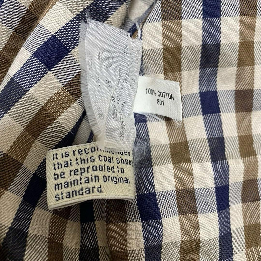 Aquascutum Trench Coat Club Check FREE SIZE Beige Authentic
